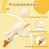 DvBCNMe Ente Kuscheltier, Gans Kuscheltier, Kuscheltiers Kissen für emotionale Unterstützung, Entspannungsbegleiter für Büro und Zuhause, Dekorationselement mit 50 cm Größe