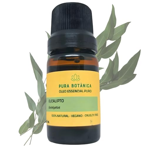 Óleo Essencial de Eucalipto 100% Puro e Natural, Ideal para Aromaterapia, Difusores, Massagens - Pur
