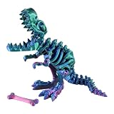 PowerTRC 3D Printed Skeleton Tyrannosaurus Rex – Prehistoric Collectible Articulating Dinosaur 3D Figurine Desk Decoration for Teens and Adults, Made in USA