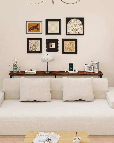 Amveya Consola Recibidor Madera 20 cm Fondo, Recibidores de Entrada, Mueble Recibidor Entrada, Mesa Alta de Estilo Industrial con 2 enchufes y 2 interfaces USB - imagen 2