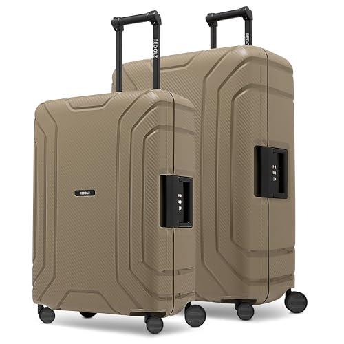 REDOLZ Set de 2 Valises Rigides | sans Fermeture Éclair | Lot de Bagages en Polypropylène | Fermeture 3 Points | 4 Roues Doubles & Serrure TSA | Essentials 15