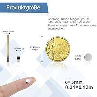 MAGABALLNET 100 Stück Mini Starke Magnete, 8×3mm Kühlschrankmagnete, Kleine Neodym Magnete für Pinnwände, Kühlschränke, Handwerk, Büro, Küche – Ansicht 2