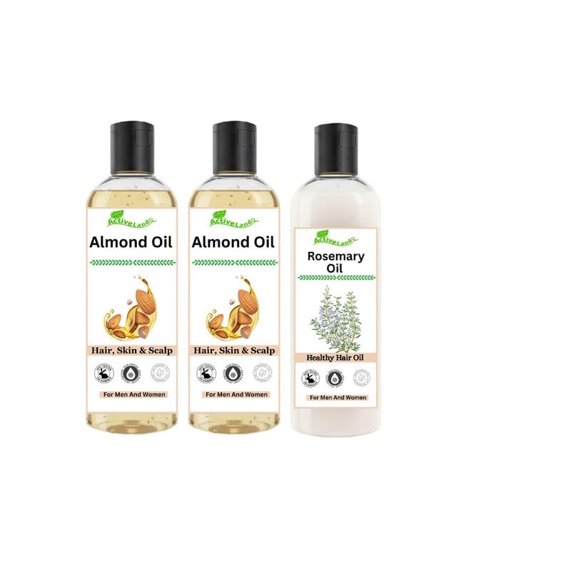 Skin Care 200 ml Almond Oil Pack of 2 & Rosemary Oil Set for Men & Women | Hair Growth Support, Scalp Nourishment, Root Strengthening & Healthy Hair Care Combo-image-39