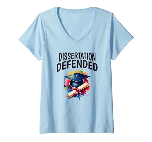 Mujer Disertación Defendida | Tesis Doctorales | Graduación Doctoral Camiseta Cuello V