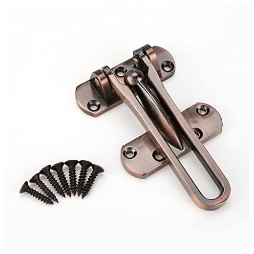 Heavy Duty Zinc Alloy Safety Guard Security Door Lock for Home Hotel Door (Red Bronze Large Anti-Theft Buckle)