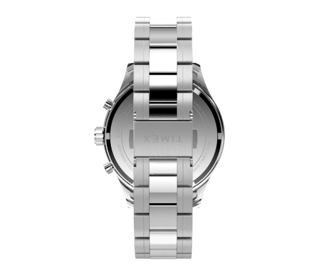 Timex Trend 46 mm herenhorloge - goudkleurige roestvrijstalen band, blauwe wijzerplaat, goudkleurige kast, TW2W13800