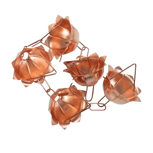 Chaîne de pluie en cuivre pur décorative avec coupelles fleurs pour sublimation extérieure