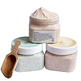 Ultra Exfoliating & Cleanse Body Scrub Gift Set, 3 Pack Natural Dead Sea Salt Body Scrub, Body Scrub Set with Free Bonus Wooden Spoon