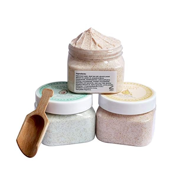 Ultra-Exfoliating-Cleanse-Body-Scrub-Gift-Set-3-Pack-Natural-Dead-Sea-Salt-Body-Scrub-Body-Scrub-Set-with-Free-Bonus-Wooden-Spoon Ultra Exfoliating & Cleanse Body Scrub Gift Set, 3 Pack Natural Dead Sea Salt Body Scrub, Body Scrub Set with Free Bonus Wooden Spoon