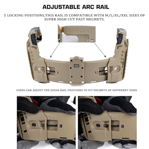 Support rail arc casque Fast réglable pour fixer et orienter une lampe tactique