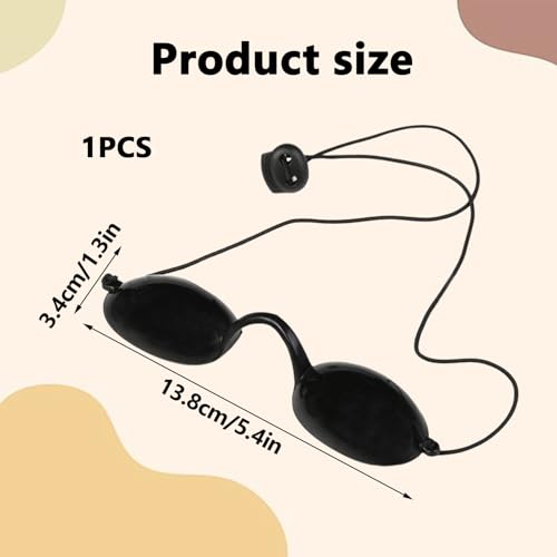 keyxer Solarium Brille, Uv Schutzbrille für Solarium, Rotlicht Therapy Augenklappe Eye Icherheitsbrille mit UV-Schutz verstellbar, Für Glasses Goggles Protection,Schutz Solariumbrille Augenklappen