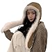 Fashion Rabbits Ears Brimless Hat for Various Head Size Winter Autumn Thicken Pullover Ushanka Hat Headpiece for Daily Use Ra Khaki