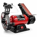 Lumberjack Belt Sander Bench Grinder 400W, Electric Sanding, Belt Sanders, Disc Grinding Machine, Wood Linisher for Woodworking, Bench Sander with an LED Light, 240V