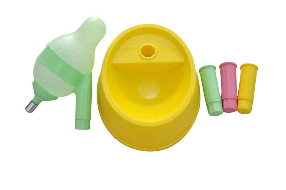 DELIFUR Dog Standing Water Dispenser Cat Cane Ciotola in Piedi con Palo Staccabile Alimentazione Automaticamente Acqua Regolabile Altezza(Giallo)