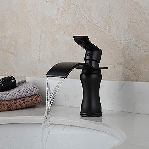 Mitigeur cascade noir pour lavabo de salle de bain en laiton robuste YRYRYW