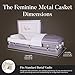 Overnight Caskets Heavenly Mother Funeral Metal Casket Pink with Pink Crepe Interior - Premium 18-Gauge Steel - Fully Appointed Casket - Coffin Featuring a Crepe Interior Lining w/Pillow & Throw Set