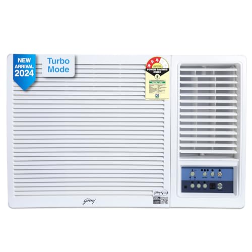 Image of Godrej 1 Ton 3 Star, Turbo Mode Window AC (Copper, Anti-Dust Filter, Anti-Freeze Thermostat, AC 1T WFC 12UTC3 WWA Window 3S, White)