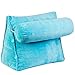 Cheer Collection Wedge Shaped Reading and TV Pillow with Adjustable Neck Pillow, Sky Blue