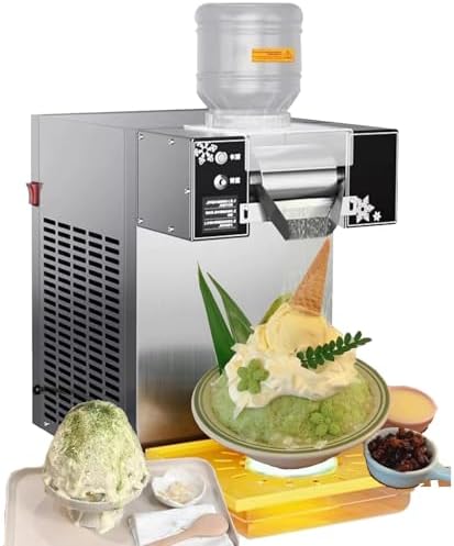 Commercial Ice Shaver Machine, Adjustable Speed Kakigori & Bingsu Maker, Colorful Shaved Ice & Cone Ice Cream Equipment, Heavy-Duty 180KG Shaved Ice Maker