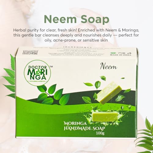 Image of Handmade Bathing Soap- 100gm Pack of 5 | Herbal Soap for Removing Dirt & Impurities no mineral oils added Suitable for All Skin Types, Flavour Neem