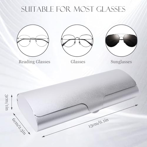 Image of Hifot Aluminium Glasses Case, Slim Reading Glasses Case, Portable Travel Metal Eyeglass Spectacles Protection Hard Shell