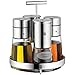 Produktbild WMF De Luxe Menage-Set 5-teilig, für Salz, Pfeffer, Essig, Öl, Ständer mit 2 Essig-/ Ölspender, Salzmühle, Pfeffermühle, spülmaschinengeeignet