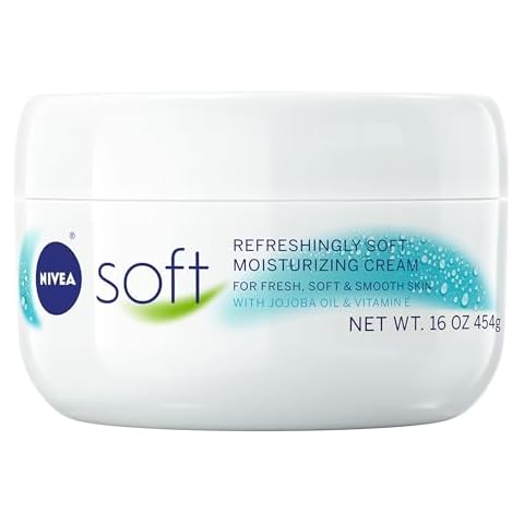 NIVEA Soft Refreshingly Soft Moisturizing Cream, Lightweight Body Moisturizer for Face, Body and Hands, Body Cream Enriched with Jojoba Oil and Vitamin E, 16 Oz Jar Cover