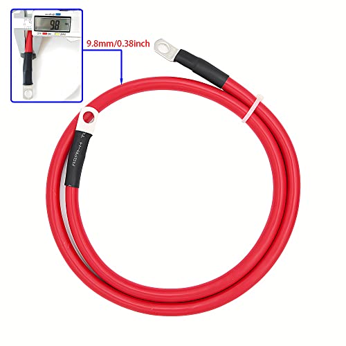 4 Awg Battery Cables,Gauge Power Inverter Cables With 5/16" Ring Terminals For Solar,Rv,Auto,Marine Car,Boat （Length 3 Ft) #TOP1