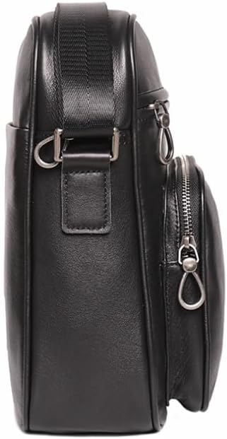 Men's Single Shoulder Leather Casual Crossbody Bag with Large Capacity