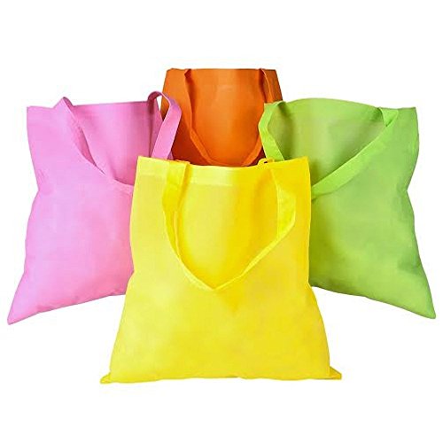 50 pcs Assorted Color Non-Woven Polypropelyne Tote Bags