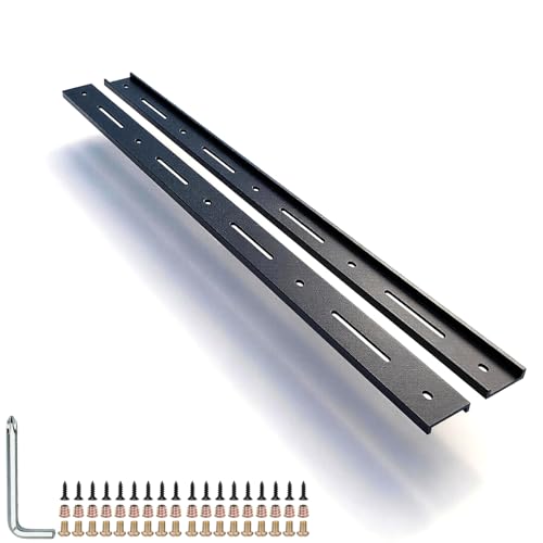 C Channel Steel Support Metal Support Bracing Hidden C Bracket for Table Top Live Edge Slab Woodworking Black Coat Finish 6 Holes (2 Pack 30 Inch)