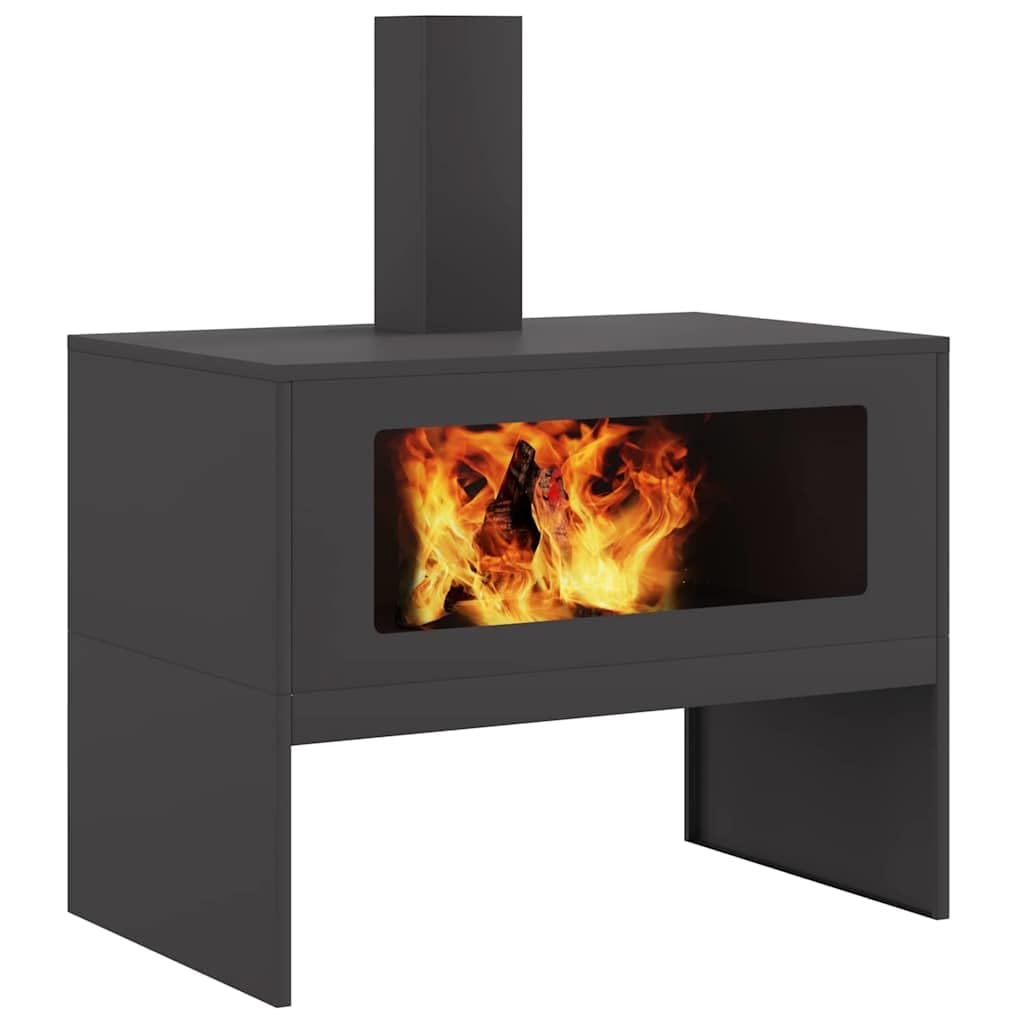 vidaXL Braise Noir 80 x 50 x 96 cm Acier laminé à Froid, Foyer extérieur, feu Moderne, Point de Jardin, Solution de Chauffage Robuste pour terrasse