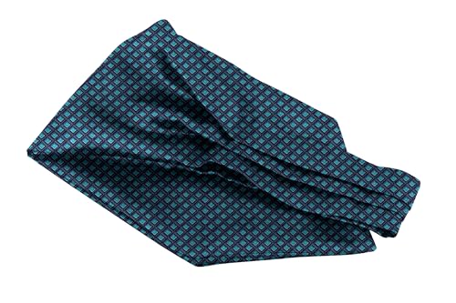 Image of BLACKSMITH Jacquard Microfiber Neckwear Ascot and Matching Pocket Square Set for Men