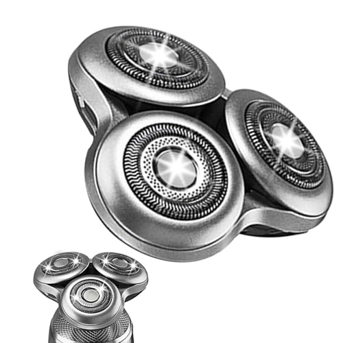 SH98 Komplett Ersatz Rasierkopf kompatibel mit Philips Norel * o Serie 9000 Rasierkopf Präzisionsrasierkopf mit Metallhalter und Doppelschichtklingen mit Reinigungsbürste Silber