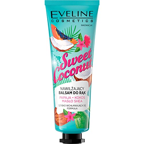 Eveline Hand Balm Cream Sweet Coconut Moisturising Soft Skin Care - 50ml