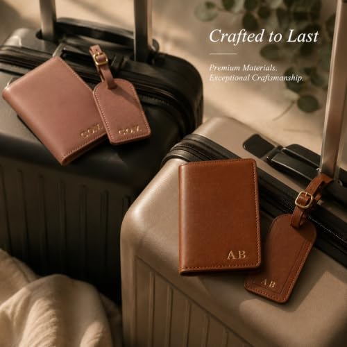 Leather Passport & Luggage Tag Set