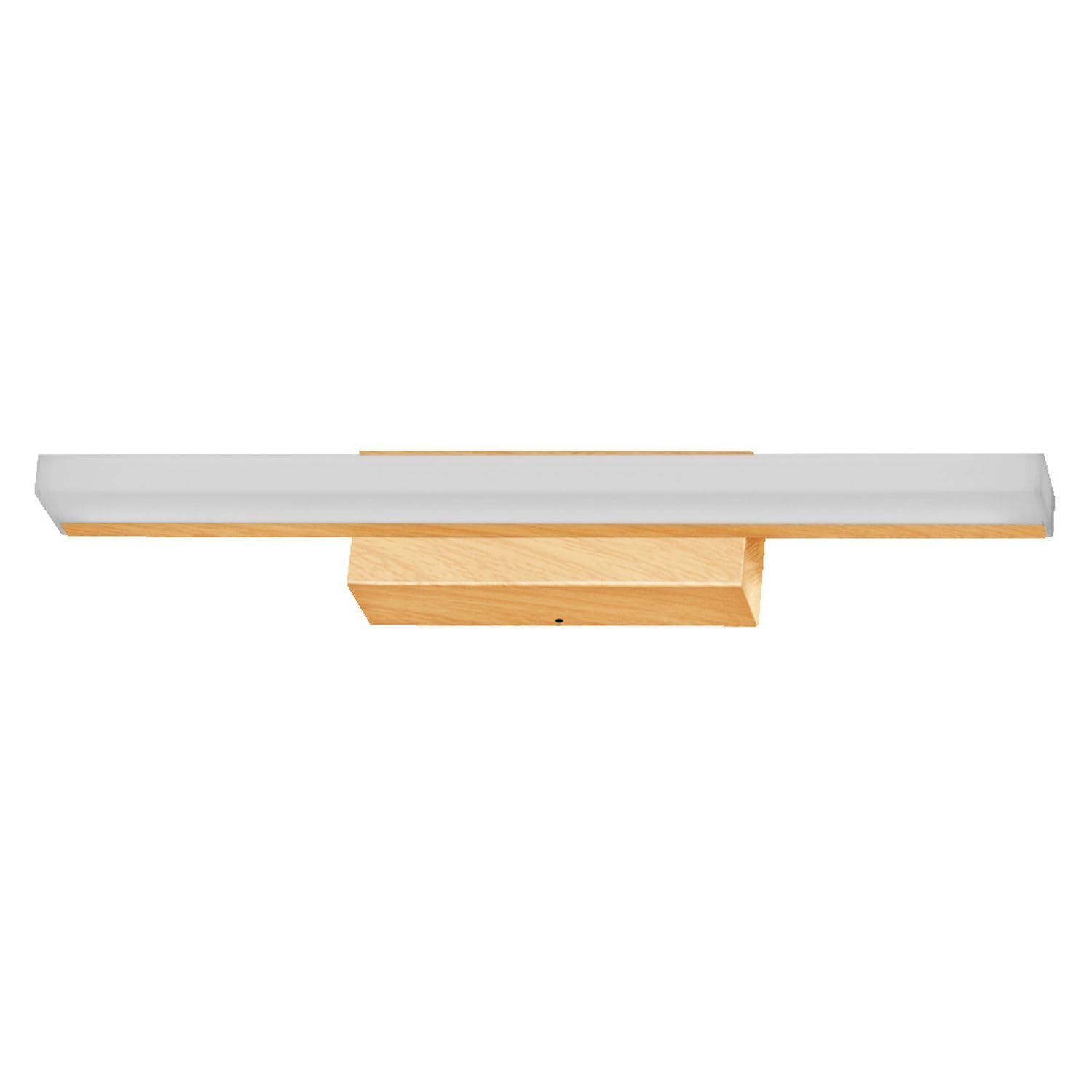 Licht-Erlebnisse LED Spiegelleuchte Aluminium Holz 3000-4000 K Touch dimmbar Click-CCT IP44 modern WC Flur Gästezimmer L:40 cm Wandlampe Badezimmer