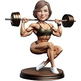 Female Weightlifter Customized Bobblehead Fitness Bodybuilder Figurine Personalized Figures 6-8'' Woman Lifting Dumbbells Strength Training Home Gym Decor Souvenir Handmade Collectibles Gifts
