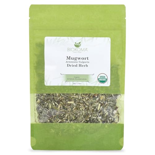 Biokoma Pure and Organic Mugwort Dried Herb 50g (1.76oz) In Resealable Moistu...