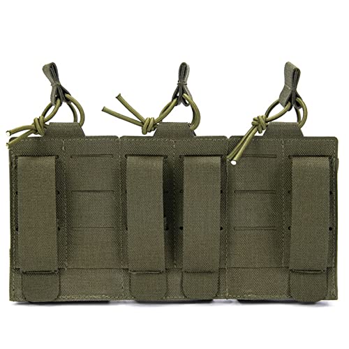 Tactical Mag Pouch for Rifle Laser Cutting Molle Rifle Mag Pouch Triple Mag Pouch Open Top Mag Pouch for Rifle Magazine Holster for Tactical Bag Accessories Holder (RG) - Image 4