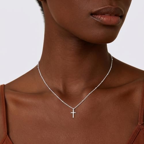 Goldegg 925 Sterling Silver Cross Necklace for Women 20 Inches - 2