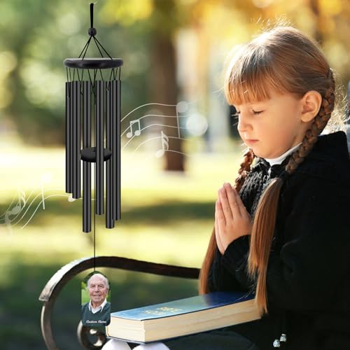 Image of ASTARIN Personalized Wind Chimes Outdoor Large Deep Tone,Large Customized WindChimes for Outside Tuned Relaxing Soothing, Memorial Wind Chimes Sympathy for Mom Dad