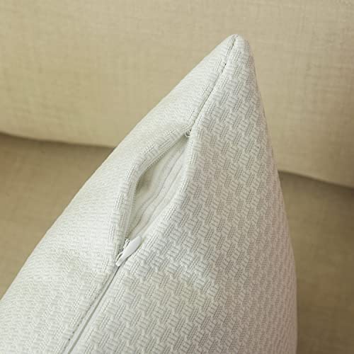 Decorative Linen Throw Pillow Covers, Spring Garden Home Set Of 2 Pillows Protector Cushion Case For Couch/Chair, 16 X 16 Inches/40Cm, Pure White #TOP3