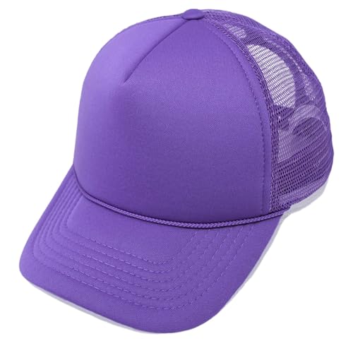 Image of Trucker Hat Mesh Cap Solid Colors Lightweight with Adjustable Strap Small Braid