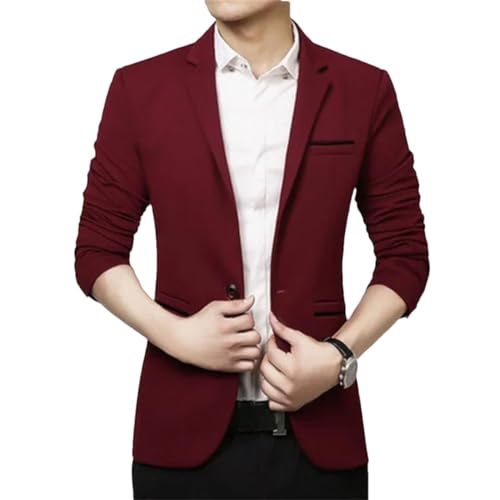 Men's Spring Single Breasted Cropped Blazer Vintage Classic Clothes Suit Jackets Coat
