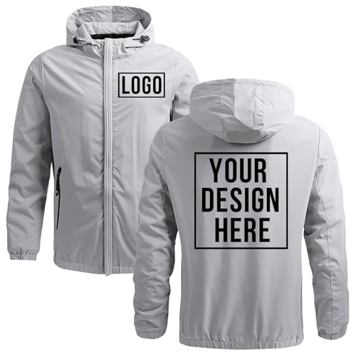 Custom Personalized Jacket Men Waterproof Hooded Running Windbreaker Customize Your Logo Name