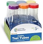 Learning Resources LER2788 Primary Science Jumbo Test Tubes with Stand, Set of 6 Tubes, Ages 3+