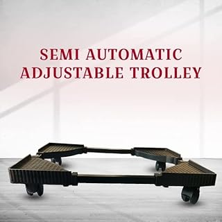SPYLOCK Semi Automatic Adjustable Trolly Washing Machine Stand Top Load 6.5 Kg Washing Machine Stand Dishwasher/Refrigerators Plastic & Metal