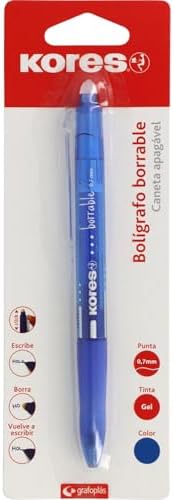Kores - BG5 Blue Erasable Pen, Gel Ink, 0.7 mm Tip, Retractable, ...