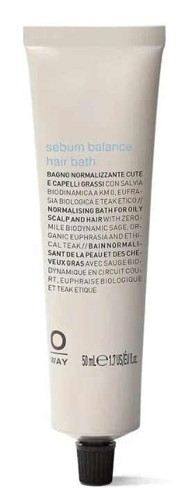 Comb + 0way SEBUM BALANCE HAIR BATH, Normalizing Shampoo for Oily Scalp & Hair, Made in Italy, Biodynamic Ingredients (w/SLEEKSHOP Pin Comb) (8.1 oz original size)